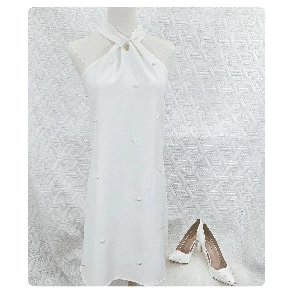 Lulus Pearl Pumps Womens 8 White Excellent Pointed Toe Stiletto Feminine Heels